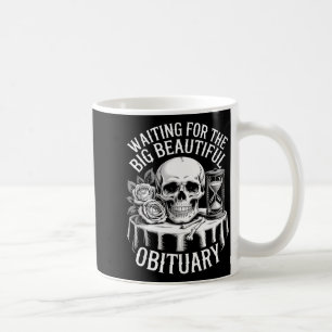 Caneca De Café Memento Mori Caveira Ampulheta Humor Negro Gótico 