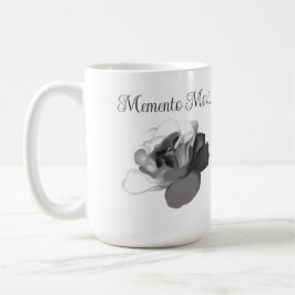 Caneca De Café Memento Mori Rosa Branca Estética Dark Academia