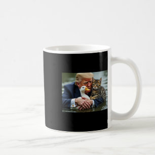 Caneca De Café Memes Engraçados do Gato e Pato de Trump Natal Hal