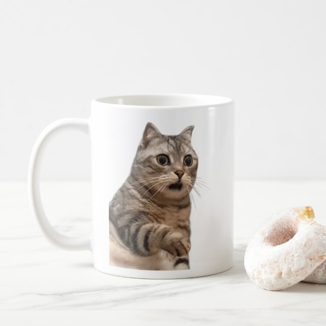 Caneca De Café Memória de Gato Chocada, Mug Dupla Lado (Com Donut)