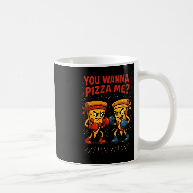 Caneca De Café Memória Engraçada Da Pizza - Quer Pizza Me (Direita)
