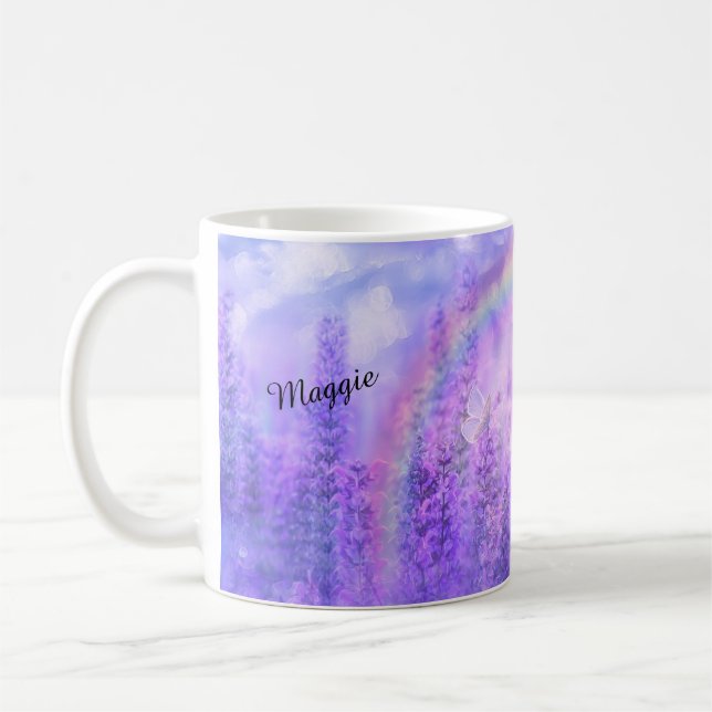 Caneca De Café Memorial Dachshund Personalizado Rainbow Gift Mug (Esquerda)