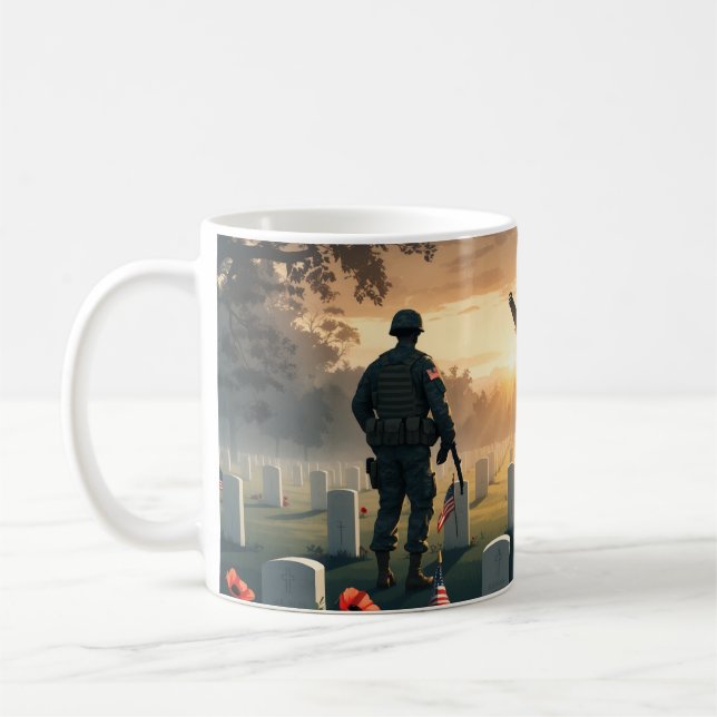 Caneca De Café Memorial Day Tribute Trabalho de arte - Honrando A (Esquerda)