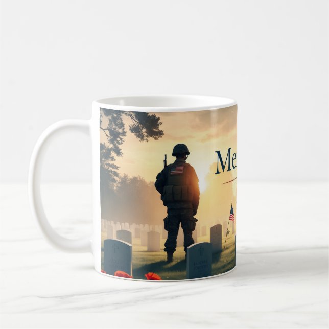 Caneca De Café Memorial Day Tribute Trabalho de arte - Honrando A (Esquerda)