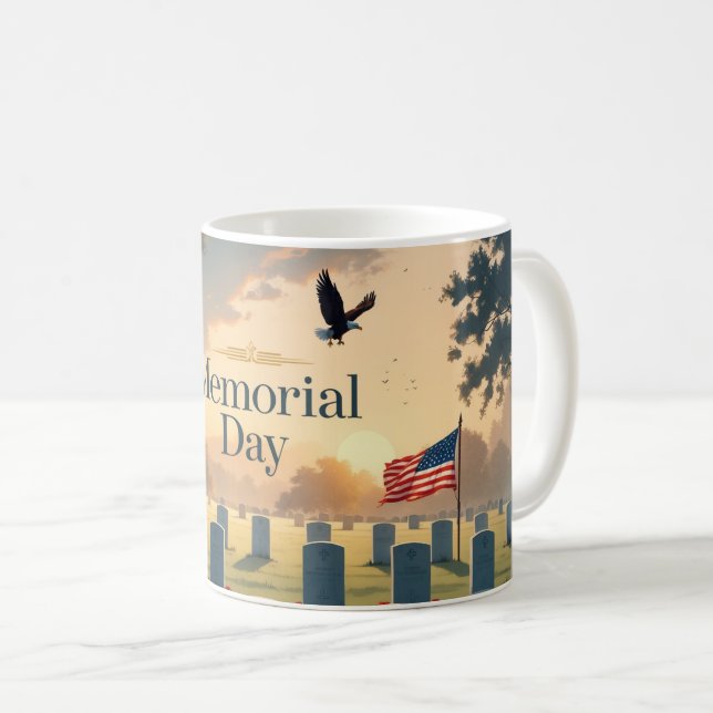 Caneca De Café Memorial Day Tribute Trabalho de arte - Honrando A (Frente Esquerda)