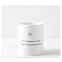 Caneca De Café Memorial de Estimação Amado Além das Palavras Perd