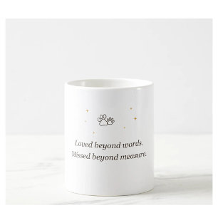 Caneca De Café Memorial de Estimação Amado Além das Palavras Perd