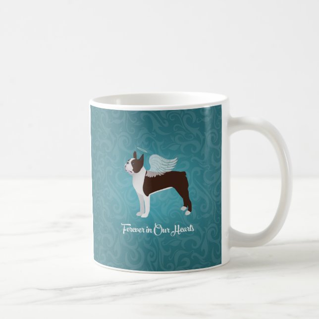 Caneca De Café Memorial do Pet Angel Terrier Dog de Boston Brown (Direita)