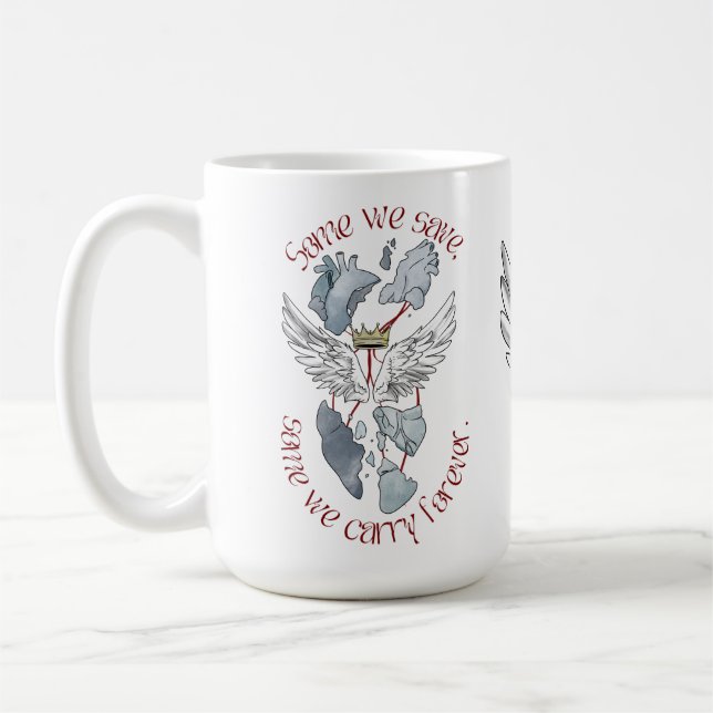 Caneca De Café Memorial Heart Wings Sweatshirt – Grief, Healing & (Esquerda)