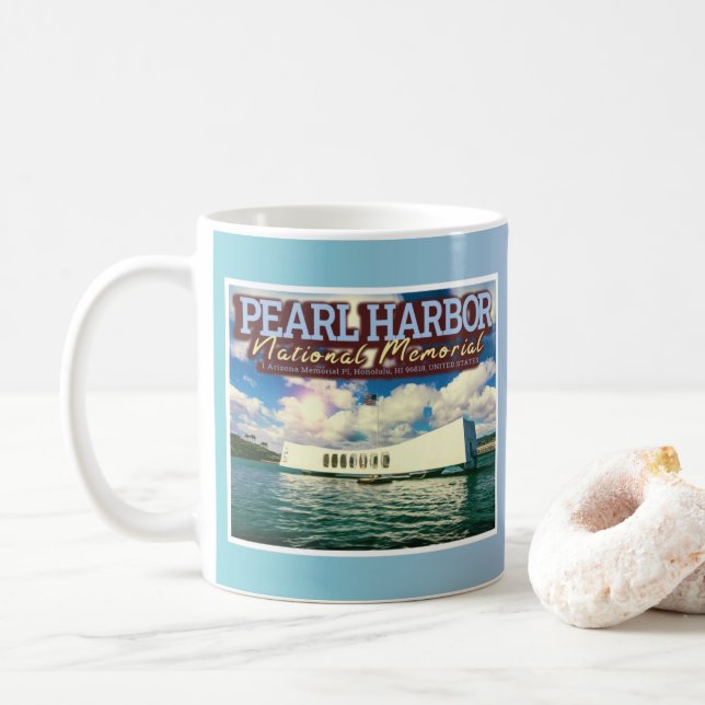 CANECA DE CAFÉ MEMORIAL NACIONAL DE PEARL HARBOR - HONOLULU HAWAI (Com Donut)