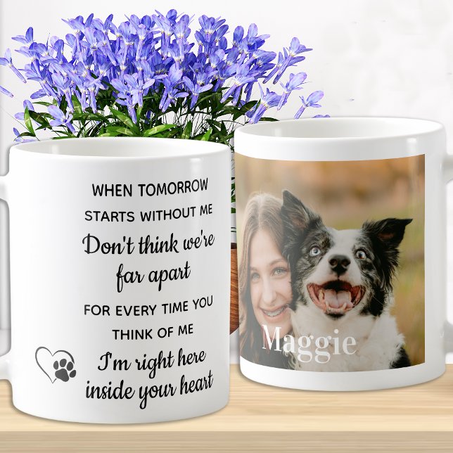 Caneca De Café Memorial Personalizado de Pet Perda de Cachorro (Criador carregado)