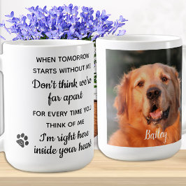 Caneca De Café Memorial Pet de Perda de Foto Personalizada