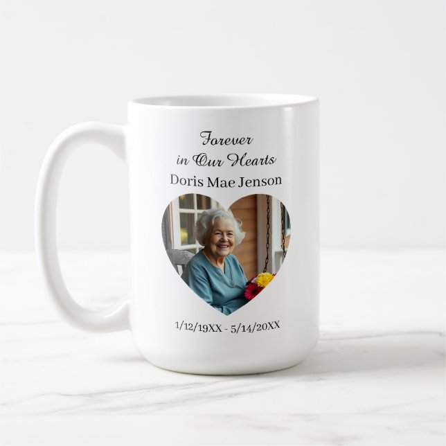 Caneca De Café Memorial Sentimental de Foto e Poema (Esquerda)