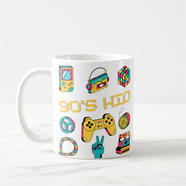 Caneca De Café Memórias da Estética Retro do Garoto dos Anos 90 (Esquerda)