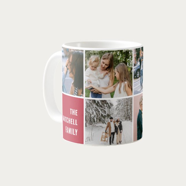Caneca De Café Memórias da Família Simples Colagem de Fotos (Criador carregado)