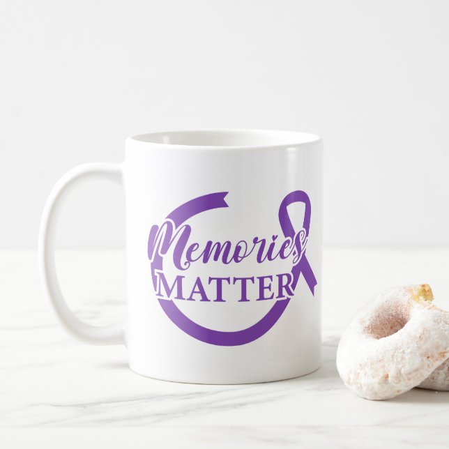 Caneca De Café Memórias de Consciência do Alzheimer (Com Donut)