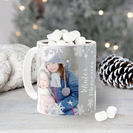 Caneca De Café Memórias de inverno Flocos de neve Duas Fotografia