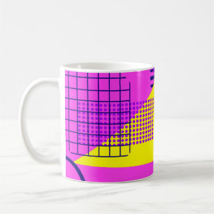 Caneca De Café Memphis 80: Fundo de Formas Geométricas