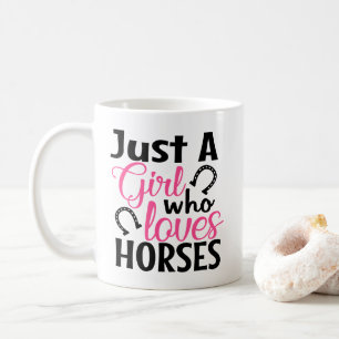 Caneca De Café Menina Ama Cavalos Ocidental Cowgirl Cavalo Fofo