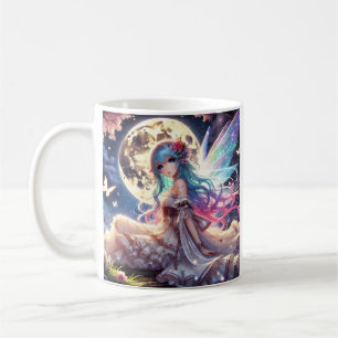 Caneca De Café Menina Anime Princesa Fada da Lua no Jardim