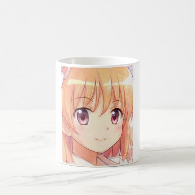 Caneca De Café Menina anime ruiva de olhos ameixa (Centro)