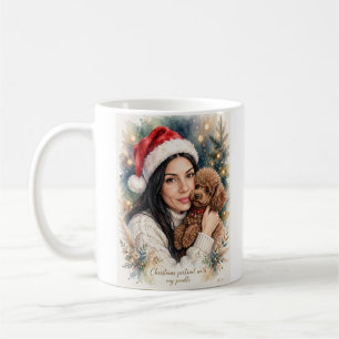 Caneca De Café Menina beijando cachorrinho Poodle–Mãe de Poodle