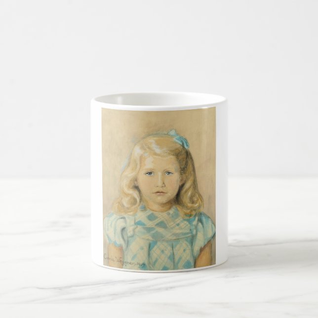 Caneca De Café Menina Bonita Com Cabelo Louro (Centro)