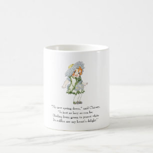 Caneca De Café Menina bonito da rima da chicória do poema do