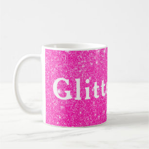 Caneca De Café Menina Brilho Rosa Quente Mostre Seu Brilho Glamou