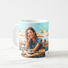 Caneca De Café Menina com pausa para café