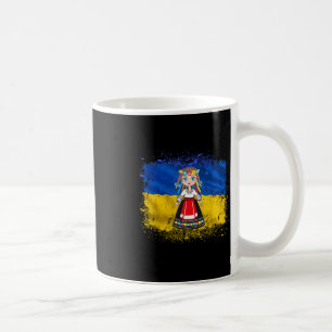 Caneca De Café Menina com traje nacional ucraniano Bandeira da Uc