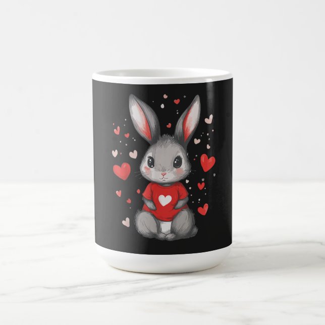 Caneca De Café Menina Coração Amante de Coelho (Centro)