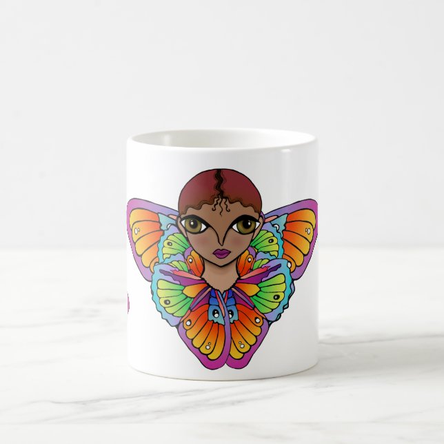 Caneca De Café menina da borboleta (Centro)