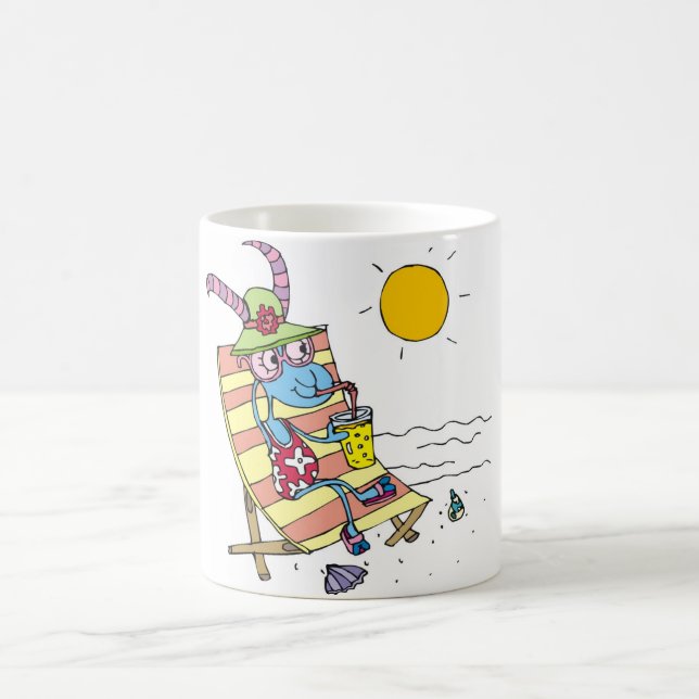 Caneca De Café Menina da cabra na praia (Centro)