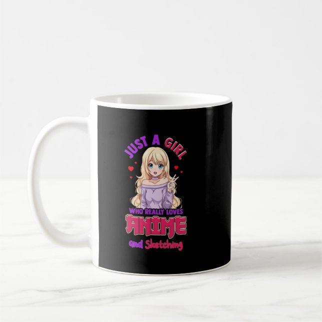 Caneca De Café Menina de Anime Apenas Uma Menina Que Ama Anime E  (Esquerda)