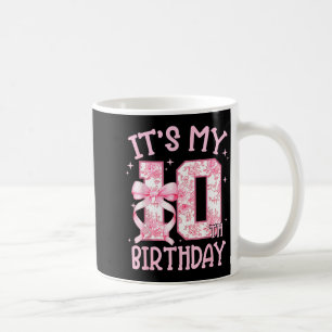 Caneca De Café Menina de Aniversário de Dois Dígitos 10º Aniversá