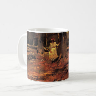 Caneca De Café Menina de Branco nos Bosques por Vincent van Gogh