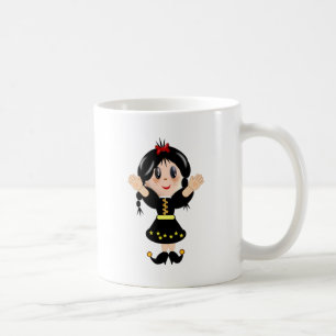 Caneca De Café Menina de desenho animado fofa e feliz