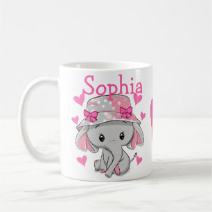 Caneca De Café Menina de Elefante