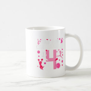 Caneca De Café Menina de Esquadrão de Animação de 4º Aniversário 