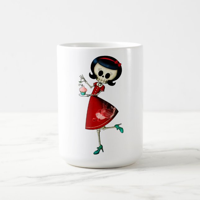Caneca De Café Menina de esqueleto doce & assustador (Centro)