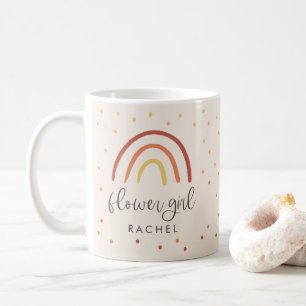 Caneca De Café Menina de Flor Personalizada Terracotta, Cor-de-Ro