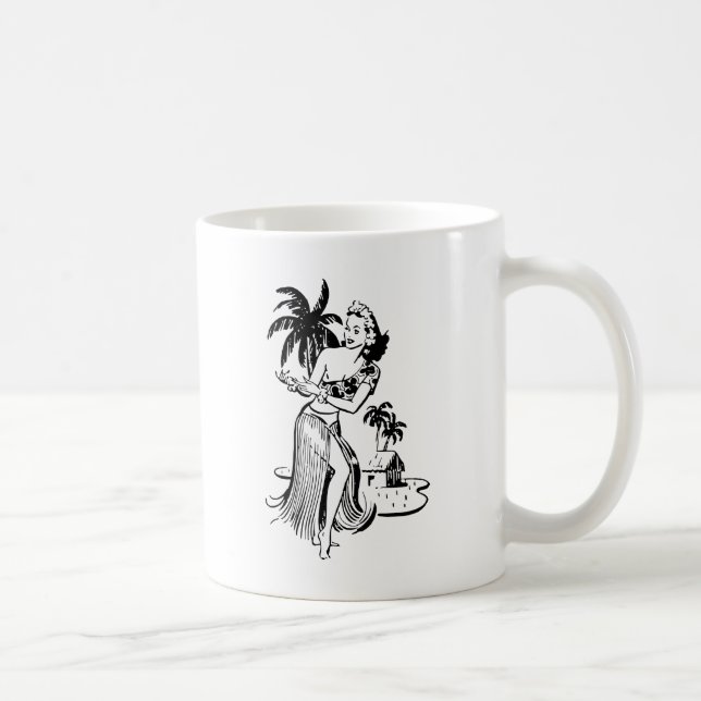 Caneca De Café Menina de Hula (Direita)