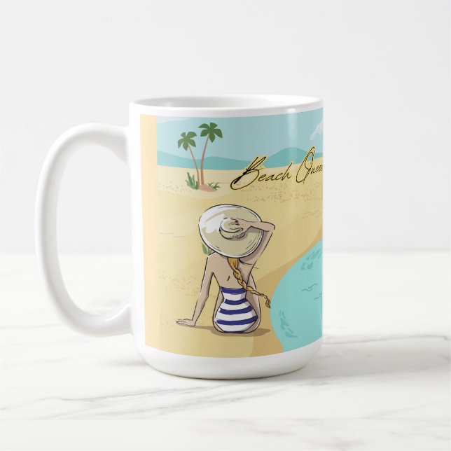 Caneca De Café menina de praia (Esquerda)