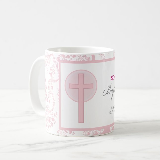 Caneca De Café Menina de Renda no Batismo (Frente Esquerda)