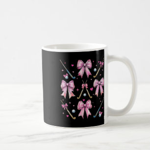 Caneca De Café Menina de Taco de Hockey Coquette Laço Rosa Mamãe