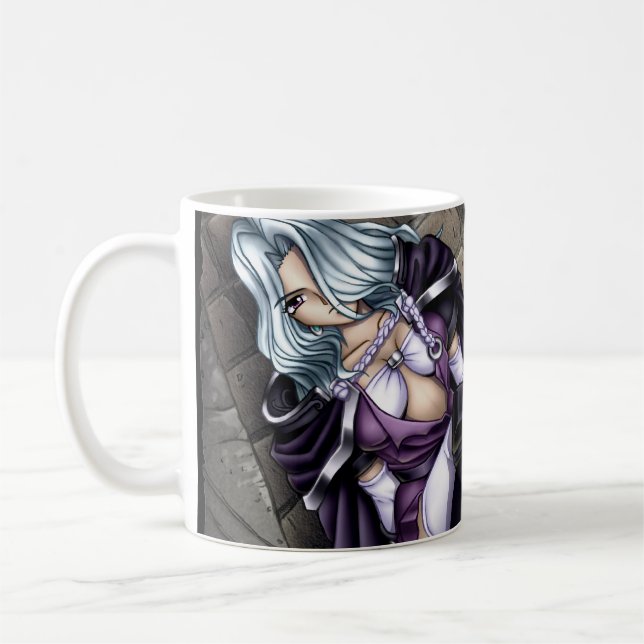 Caneca De Café Menina do guerreiro do Anime (Esquerda)