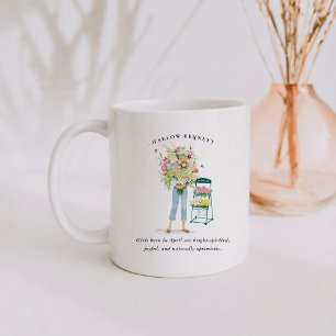Caneca De Café Menina do Mês de Nascimento de Abril Monograma