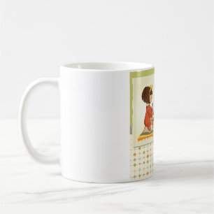 Caneca De Café Menina Doce em Oração Obrigada Deus