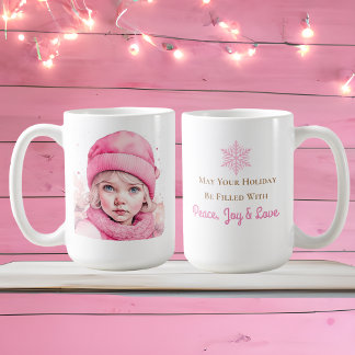 Caneca De Café Menina e Cotação bonito Rosa